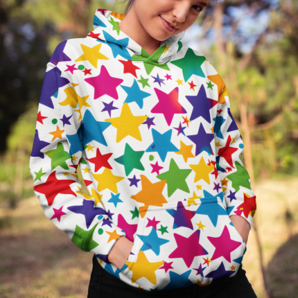 Women's All Over Printed Hoodie - Rainbow Star