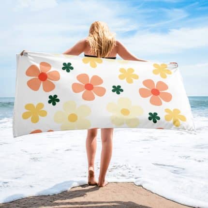 All Over Printed Floral Towel
