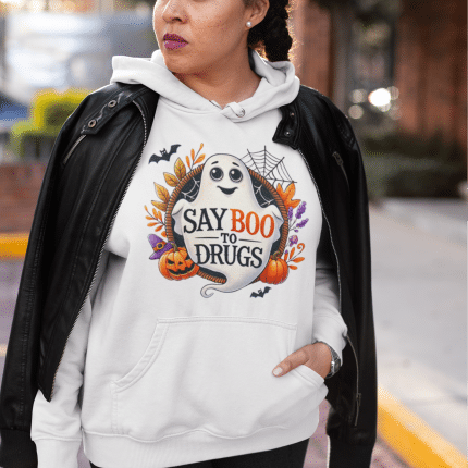 Women's Oversized Say Boo to Drugs Halloween Hoodie